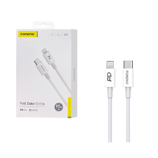 Foneng Cable X31 Type C to Lightning PD 27W 3A 1M White